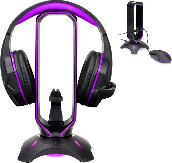 Headphone Stand - Gaming Headset Stand with Mouse Bungee Cord Holder